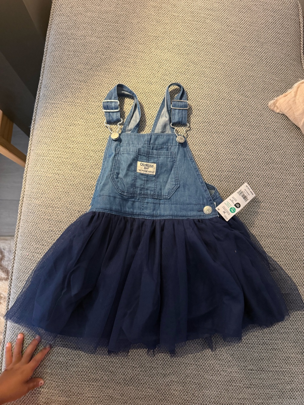 OshKosh B'gosh Denim Bib Overall Dress in Navy